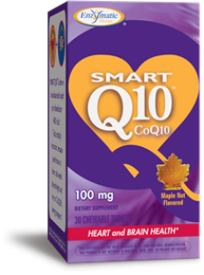 SMART Q10 - CoQ10 100 mg (Maple 30 chew tabs) Recommended by Cardiologists and Neurologists for heart and brain health support. Perfect daily supplement for your heart-healthy lifestyle..